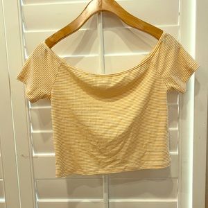 Pacsun off the shoulder yellow & white shirt!